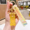 Llavero de Oso de Collar de Gelatina de Resina Creativa Exquisito Tendencia Llavero Colgante de Bolso Máquina de Garra Pequeño Regalo Venta al por Mayor