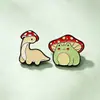 Broche Metálico Pintado de Animal de Desenho Animado Criativo Formato de Sapo Fofo Dinossauro Emblema Metálico Acessórios de Decoração para Roupas Mochilas