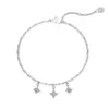 Conjunto de Pulsera y Collar de Plata de Ley 925 Más Vendido Transfronterizo, Lujo Ligero, Artesanía Exquisita, Conjunto Único de Pulsera de Trébol de Cuatro Hojas y Lazo para Mezclar y Combinar