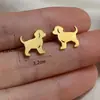 Múltiples Aretes de Animales de Acero Inoxidable para Mujer, Perro Poodle Lindo, Bulldog, Perro Salchicha, Aretes Personalizados