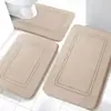 Juego de Alfombrillas de Piso de Felpa Coral con Patrón de Espiga, Alfombrilla Antideslizante para Baño Estilo Minimalista, Alfombrilla de Piso para Baño Altamente Absorbente, Exclusivo para Ventas Transfronterizas