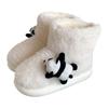 Botines Cortos de Peluche de Oso de Dibujos Animados, Nuevo Estilo de Invierno, Cómodos y Cálidos, Estilo Sencillo, Zapatos de Algodón Casuales Diarios para el Hogar para Mujeres