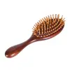 Pente de Almofada de Ar de Sândalo Dourado Cabeça Redonda Almofada de Ar Madeira Sólida Pente de Cabeleireiro Bolsa de Ar Massagem Pente de Cabo Redondo Couro Cabeludo Presente Cozido