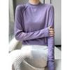 26 Primavera/Verano Delgado Cuello Alto Sólido Color Manga Raglán para Mujer Holgado Adelgazante Lana Fina Tejido de Punto Suéter