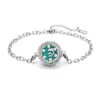Pulsera de acero titanio con incrustaciones de diamantes calada tipo hilo de aromaterapia para difusión de aceites esenciales Pulsera con patrón de árbol de la vida europeo y americano venta al por mayor
