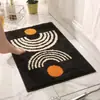 Tapete de Chão Estilo Oceano Fresco Falso Caxemira para Banheiro e Entrada de Lavabo, Absorvente de Água, Antiderrapante, Resistente ao Desgaste, Capacho de Entrada