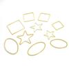Aretes accesorios de retención de color oro de 14K, geométricos redondos, estrella de cinco puntas, óvalo, gota para la oreja, material para aretes DIY hechos a mano