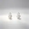 Pendientes Modernos y de Moda Hechos de Plata Pura 999, Presentando un Diseño Sencillo y Delicado de Calabaza con un Efecto Hielo Triturado, Adecuados para Mujeres con un Estilo Minimalista