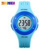 Reloj deportivo SKMEI multifuncional con LED de seis colores, pantalla digital, para niños, resistente al agua, exquisito, éxito de ventas en Amazon, reloj para estudiantes