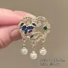 Broche en Forma de Abanico de Montaña y Río, Nuevo Estilo de Lujo Ligero para Mujer, Pequeño Pin Elegante Retro Estilo Chino, Accesorio de Broche Versátil y Elegante