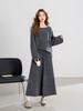 Conjunto de Saia de Tricô Estilo Coreano Outono e Inverno Novo para Mulheres, Suéter Pulôver Casual Preguiçoso e de Alta Qualidade Cor Sólida Conjunto de Duas Peças