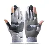 Guantes de Pesca de Tres Dedos para Pesca con Señuelo en Verano, Protección Solar, Ciclismo, Protección UV, Antideslizantes, Resistentes al Desgaste, Unisex