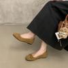 Zapatos que Aumentan la Altura Interior para Mujer 2025 Nuevo Estilo Francés Estilo Chanel Tacón Bajo Zapatos Mary Jane Ante Rojo Suela Suave Zapatos de Leche