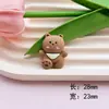 Serie de Osos Marrones Esmerilados Conejos Resina DIY Accesorios para Joyería Funda para Teléfono Celular Zapatos con Agujeros Taza de Enjuague Bucal Parche Material