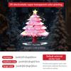 Decorações de Natal da Amazon Adesivos Eletrostáticos para Janela Arranjo de Cena Adesivos para Porta de Vidro Janela Árvore de Natal Rosa