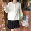 Estilo Coreano Primavera e Outono Novo Estilo Doce Macaron Moda para Meninas Jovem Redutor de Idade Cardigan de Tricô Redutor de Idade