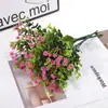Plantas Verdes, Eucalipto, Ramilletes de Césped de Plástico, Flores de Seda, Adornos para Decoración del Hogar, Flor Artificial al por Mayor Transfronteriza