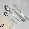 2026 Novo Talheres de Aço Inoxidável Transfronteiriços Cavaleiro Conjunto de 18/24/30 Peças Hotel Ocidental Faca de Bife, Garfo e Colher Conjunto