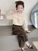 Traje de niña Primavera 2025 Nuevo Estilo Coreano Casual de Primavera Vestido para Niña Ropa de Moda Elegante Conjunto de Dos Piezas