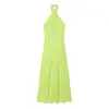 Ropa de Mujer Europea Americana AliExpress Venta Caliente Moda Vestido Midi de Cuello Halter