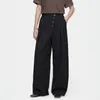 Pantalones Vaqueros Anchos Desestructurados Estilo Retro Americano con Botones y Pierna Curva para Hombre y Mujer, Old Money, Casual para Viajar, Largos