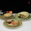 Plato de aperitivos de melamina con imitación de bambú, vajilla creativa personalizada, olla caliente, barbacoa, plato grande de porcelana de imitación comercial