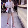Cabello 9113 Gran Amor Belleza Yiyuan Primavera y Verano 2023 Nuevo Sudadera con Capucha Blanca Coreana Pantalones Cortos Casuales de Moda para Mujer Tendencia