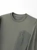 2025 Nueva Camiseta de Alta Calidad para Otoño e Invierno de Lujo Accesible con Cuello Redondo, Mangas Largas, Cierre de Cremallera, Bolsillo con Solapa, Diseño de Pantalones, Top Transpirable para Hombre