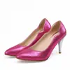 Novos sapatos femininos de Primavera e Outono bico fino simples boca rasa camada única sapatos finos salto alto tamanho 31-47 sapatos de comércio exterior