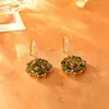 Pendientes de Gancho con Flor de Circonita Brillante Populares, de Gama Alta, Modernos, Exquisitos, Versátiles, Pendientes de Estilo Suave, Romántico, Femenino