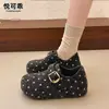 Sapatos Birkenstock Femininos com Solado Grosso, Aumento Interno de Altura, Fivela de Bolinhas, Novidade Outono 2026, Sapatilhas Slip-on Versáteis, Mocassins