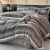 Conjunto de Cama de Veludo Leite Classe A, Quatro Peças, Combinação Dupla de Veludo Pelo de Coelho Cor Sólida Novo Modelo 2026, Capa de Edredom de Veludo Bordada, Lençol de Elástico, Lençol de Cama