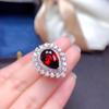 Celebrante de Internet de Alta Gama En Vivo Superventas Nuevo Anillo Abierto con Forma de Gota de Rubí Natural de Imitación con Diamantes Completos Anillo Tesoro de Color para Mujer