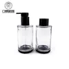 Fornecimento Direto da Fábrica Frasco de Óleo de Limpeza Facial de Vidro Tipo Pump 150ml, Formato Redondo Reto, Frasco de Limpeza Facial para Hotel, Material de Embalagem para Skincare com Ombro Plano