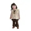 Roupa infantil, conjunto para meninas, colete peludo, suéter e leggings, conjunto de três peças, nova coleção outono/inverno, vestuário de qualidade para exportação