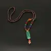 Collar de Xizang Más Vendido Versátil para Hombres y Mujeres Estilo Étnico Vintage Cadena de Lana Accesorios para Ropa Larga de Algodón y Lino Viaje de Madera