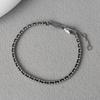 Pulsera de Oro Blanco y Cuerda Negra de Wang Chang para la Nochevieja Simple Versátil Sensación de Alta Calidad Pulsera de Cuerda Trenzada Fina