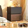 Acero Estilo Lujo Ligero Mesa de Noche Color Crema Cuero Simple Hogar Moderno Gabinete de Noche para Dormitorio Pequeño Gabinete de Almacenamiento Simple