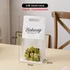 Bolsa de Mano de Papel de Seda Blanca Bolsa de Empaque para Pasteles de Copo de Nieve Panadería Snacks para Hornear Dulces Turrón Galletas Bolsa con Cierre Autoadhesivo