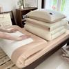 Juego de Tres Piezas para Cama de Dormitorio Estudiantil Sábana Individual de Algodón Puro Funda de Edredón Juego de Cuatro Piezas para Cama de Verano