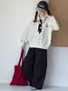 Sudadera para Niñas Primavera y Otoño 2026 Nueva Moda Infantil Cuello Peter Pan Estilo Universitario Conjunto de Otoño para Niños Mayores Manga Larga