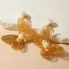 Aretes de Flor de Metal Coloridos Estilo Vacacional Dopamina Florales Transfronterizos Europeos y Americanos Yongge Jewelry Venta al por Mayor