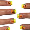 Novos Adesivos de Unha para Halloween para Comércio Exterior Estilo Europeu e Americano Clássico Francês Quadrado de Comprimento Médio Adesivos de Unha Desgastáveis Venda por Atacado