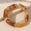 BZ2350 Pulsera Exagerada Estilo Europeo y Americano con Pulsera Irregular CCB Dorada Juego de Joyería Apilable