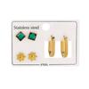 ZE0832 Venta Caliente Transfronteriza Pendientes de Diamante conjunto Lujo Ligero Exquisito Estilo Europeo y Americano Acero Inoxidable Moda Hebilla de Oreja Versátil para Mujer