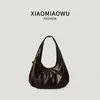 Bolsa de Ombro Única Leve em Couro Sintético Macio Feminina Estilo Coreano Nova Bolsa Simples de Axila Bolsa de Mão Retro Versátil de Alta Qualidade para o Dia a Dia
