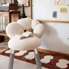 Cadeira de Maquiagem com Design Floral Creme, Cadeira de Camarim para Quarto, Luxo Leve para Uso Doméstico, Banqueta Moderna Minimalista Tendência Estilo Ins com Encosto