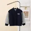 Nova Roupa Infantil de Primavera e Outono Jaqueta de Baseball para Crianças Cardigã Versátil para Meninos Jaqueta Casual para Bebê Roupa Externa da Moda para Meninas