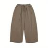 Pantalones deportivos de estilo japonés de marca de moda, retro, sencillos, de color puro, con lazo en las piernas, pantalones casuales holgados, versátiles y de pierna ancha para hombre, a la moda.