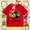 2026 Novo Plano de Transformação do Castor Camiseta Infantil de Algodão Puro Manga Curta Verão Desenho Animado Tendência Top para Meninos e Meninas